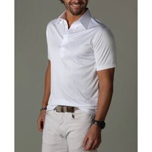 NWT Collars & Co White Dress Collar Performance Polo Shirt Men’s Medium